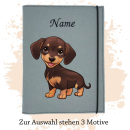 Dokumentenhülle Hund für Dackel Kurzhaar chocolate tan